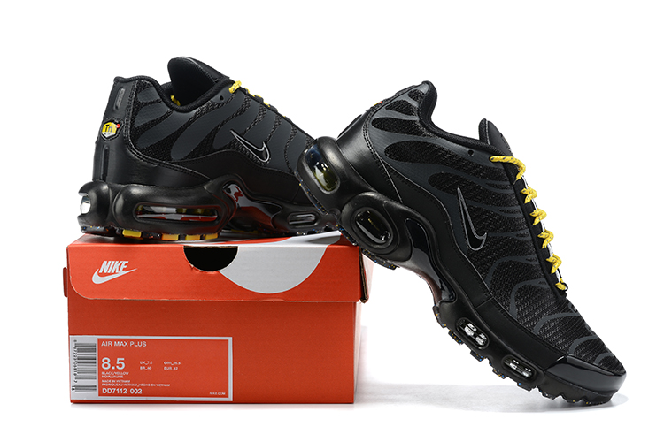 2021 Nike Air Max Plus Black Yellow Running Shoes - Click Image to Close